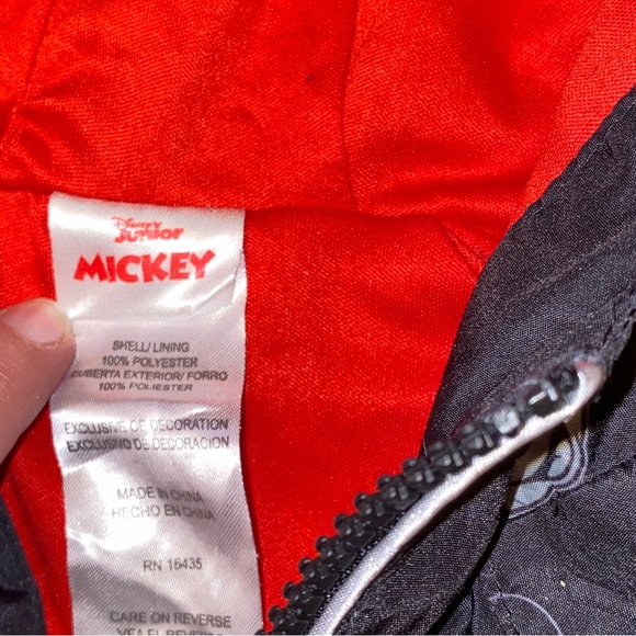 Disney Jr Mickey Mouse Toddler3t ZipUp Windbreaker Jacket With Mikey Hooded Ears - Picture 5 of 5
